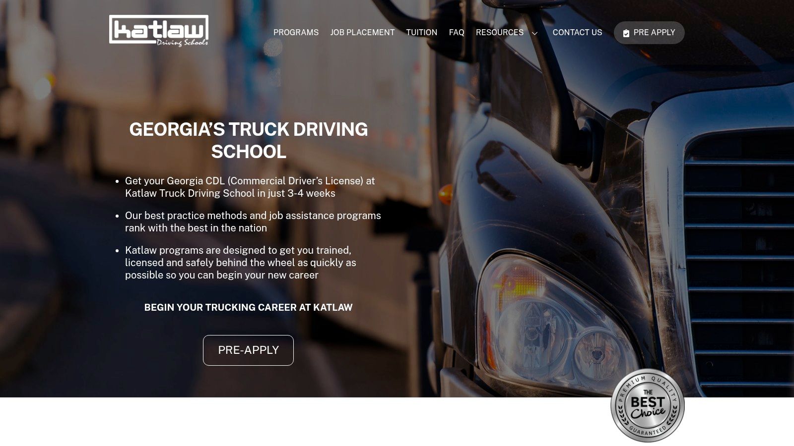 Katlaw Truck Driving School, Austell (West Metro)