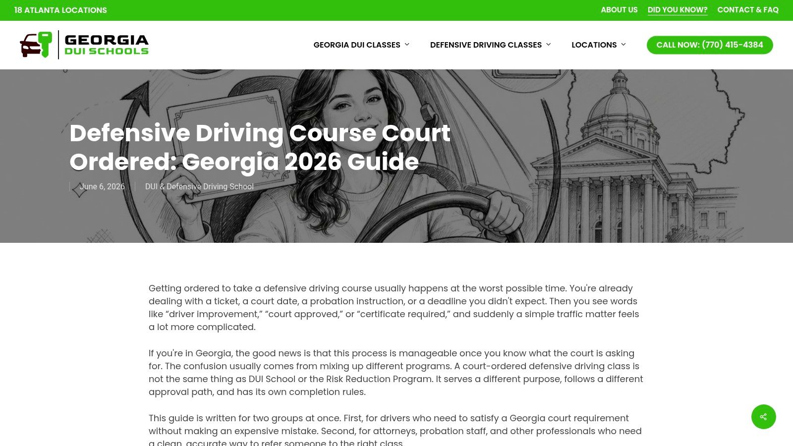 Screenshot from https://georgiaduischools.com/defensive-driving-course/