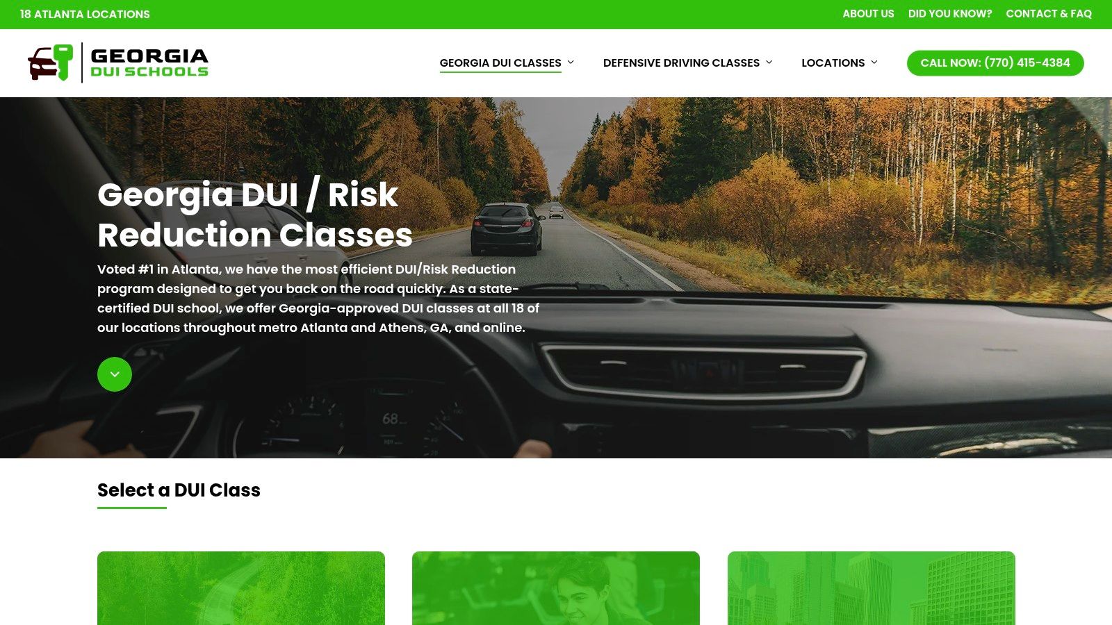 Screenshot from https://georgiaduischools.com/dui-classes/