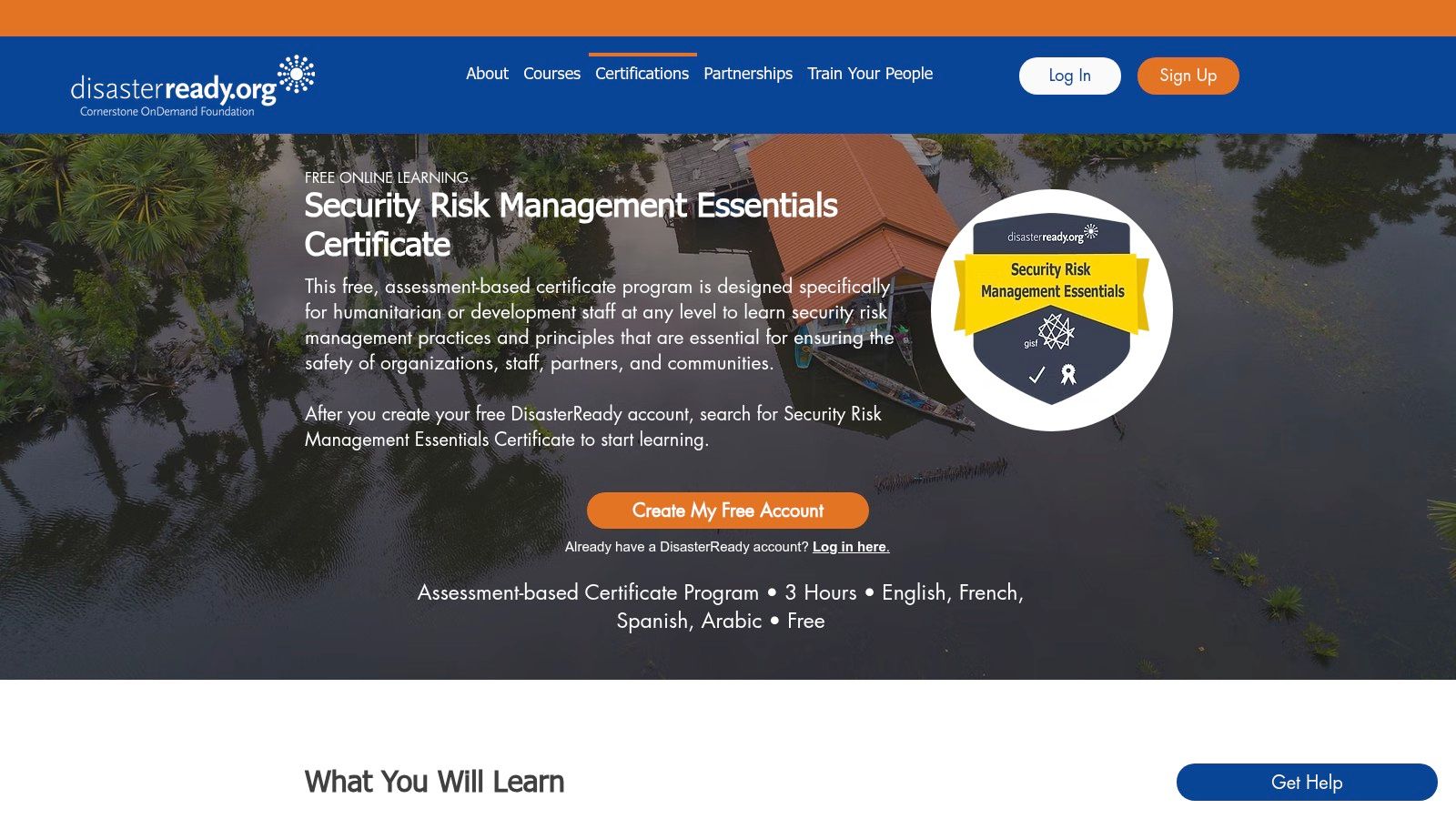 DisasterReady – Security Risk Management (Free Certificate)