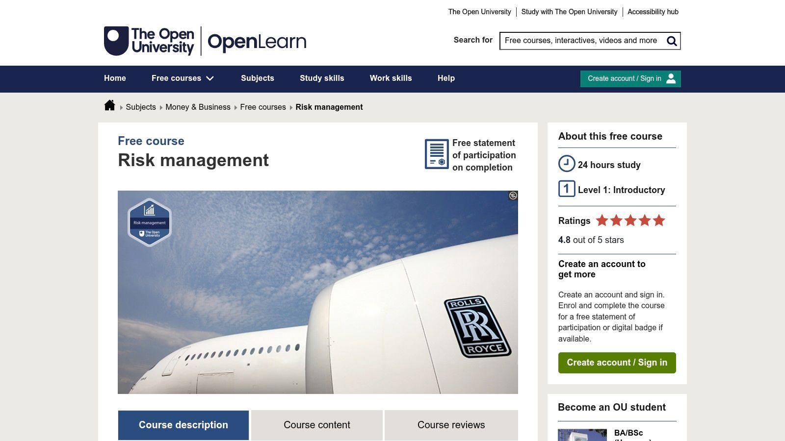 Open University – Risk management (OpenLearn)