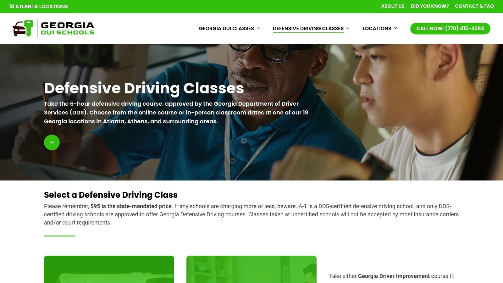 Screenshot from https://georgiaduischools.com/defensive-driving/
