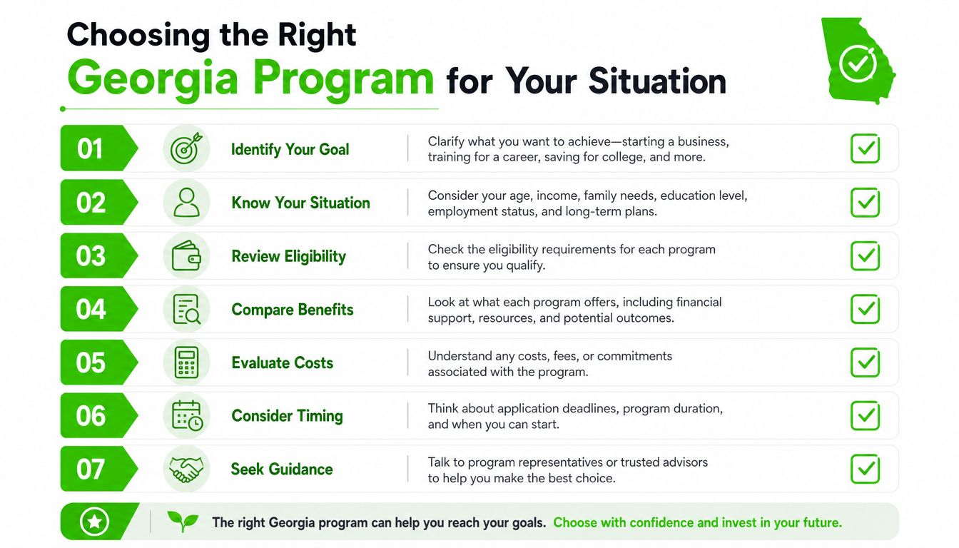 A seven-step guide for choosing the right Georgia program to help you reach your personal goals.