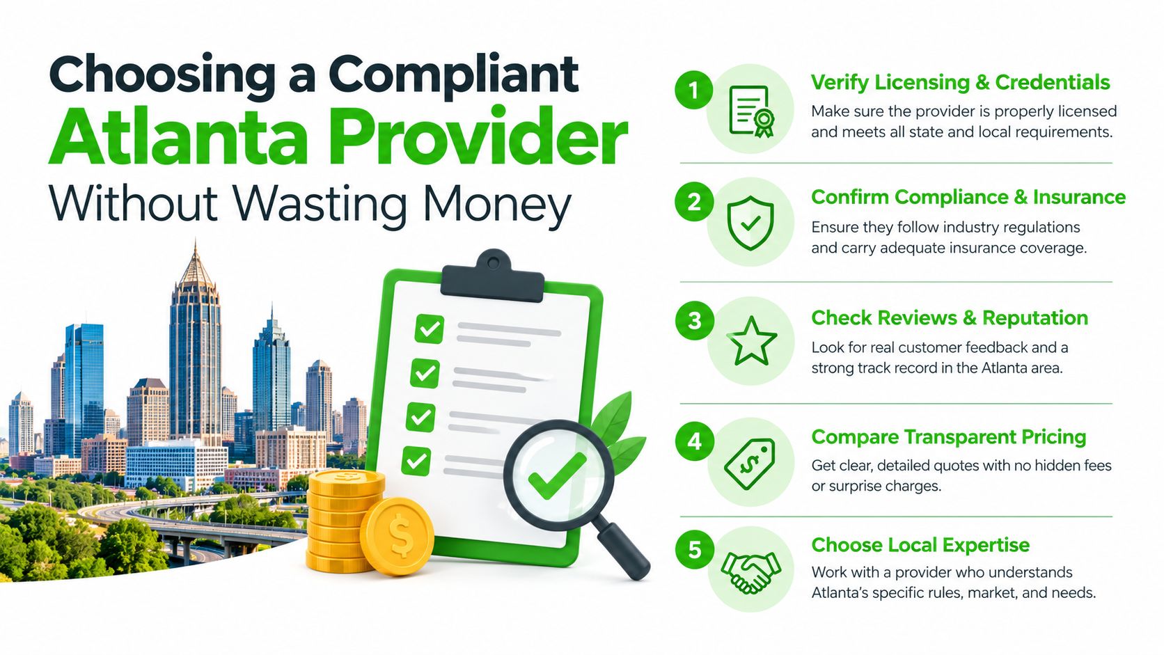 A checklist for choosing a compliant and reliable service provider in Atlanta, Georgia, to avoid wasting money.