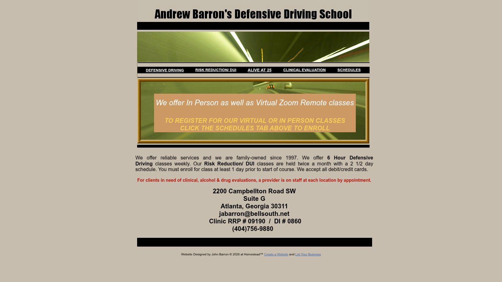 Andrew Barron's Defensive Driving School